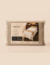 Kit de Carpetas Decorativas para Pie de Cama y Almohada en Tela Italia Latte