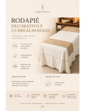 Kit de Carpetas Decorativas para Pie de Cama y Almohada en Tela Italia Latte