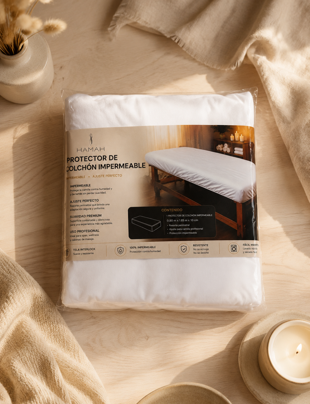 Protector para Cama de Masaje 80x185x10