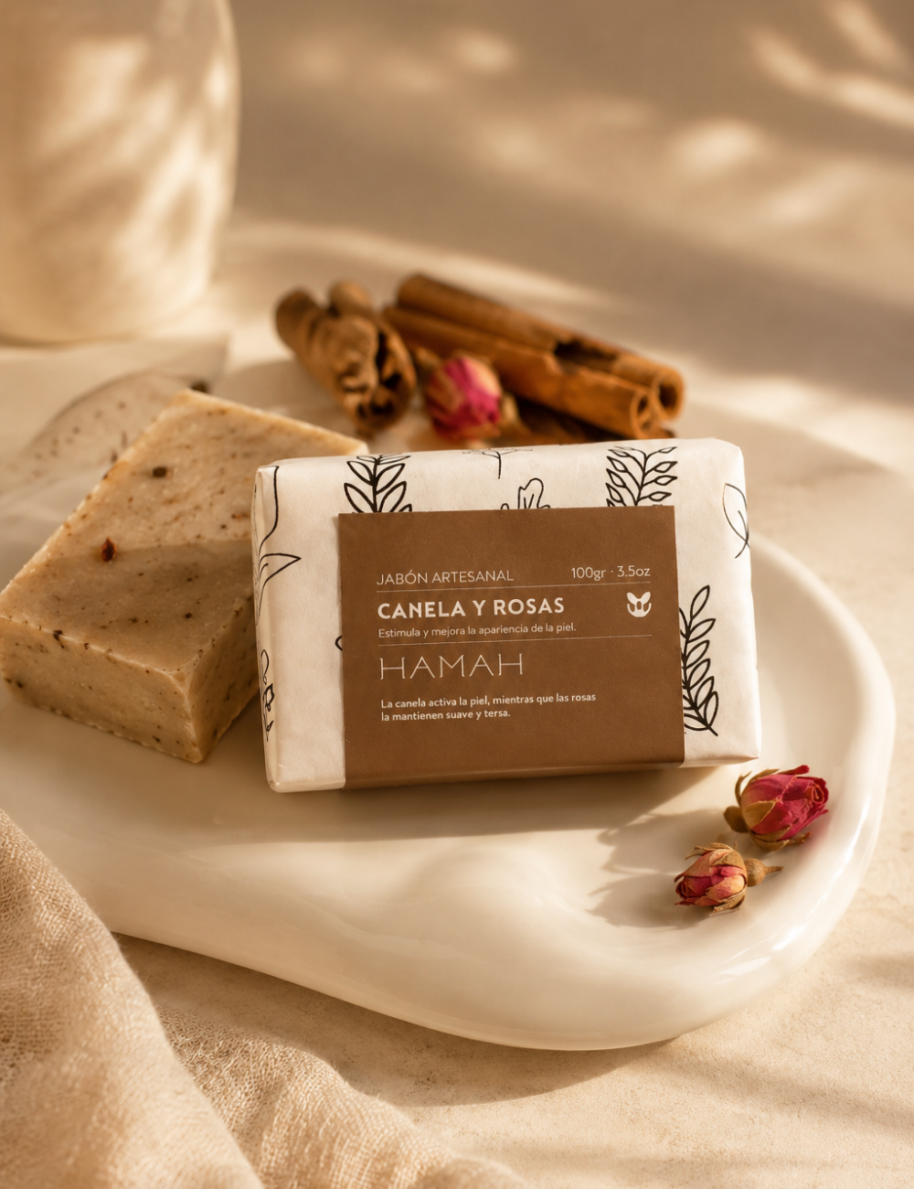 Jabon Artesanal de Canela Rosas