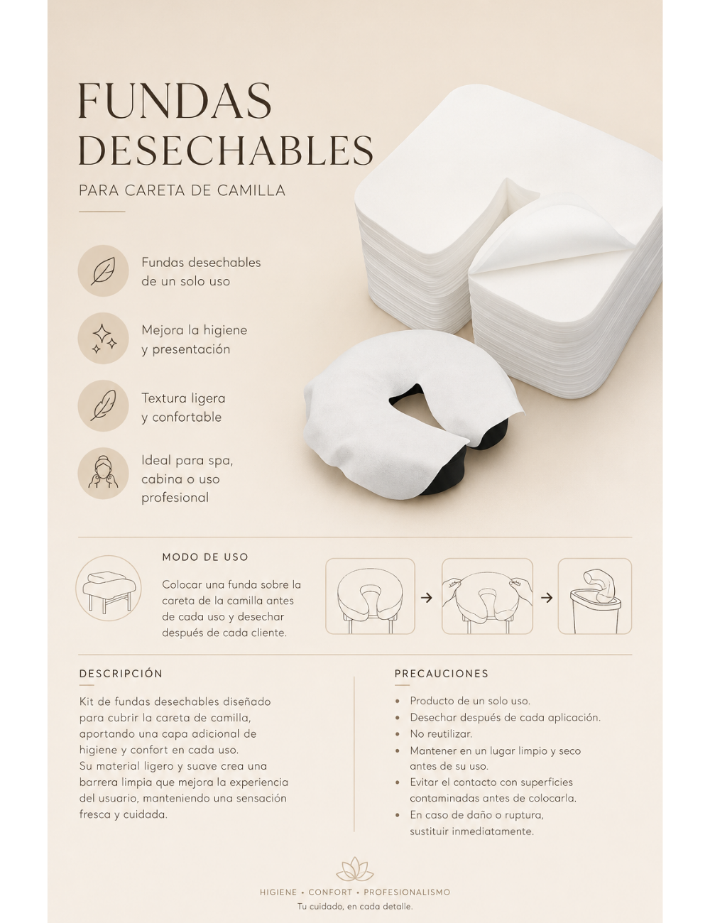Kit de fundas desechables para careta