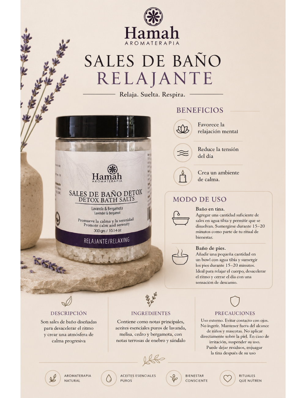 Sales de Baño Detox Relax 300 gr