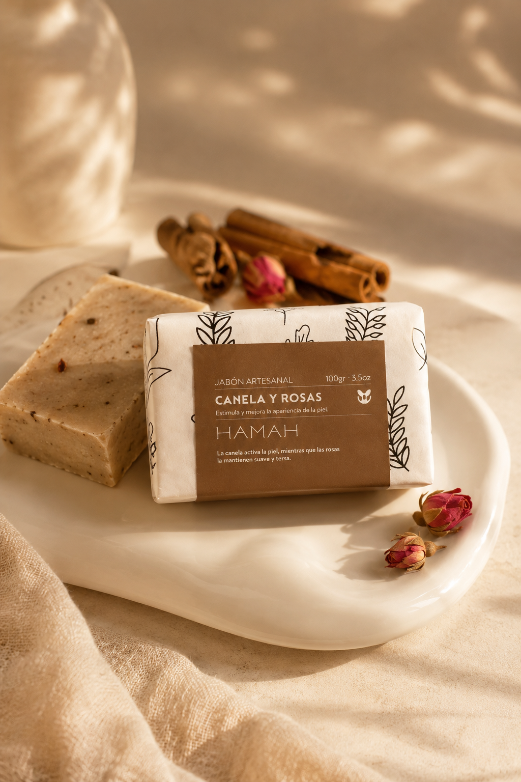 Jabon Artesanal de Canela Rosas