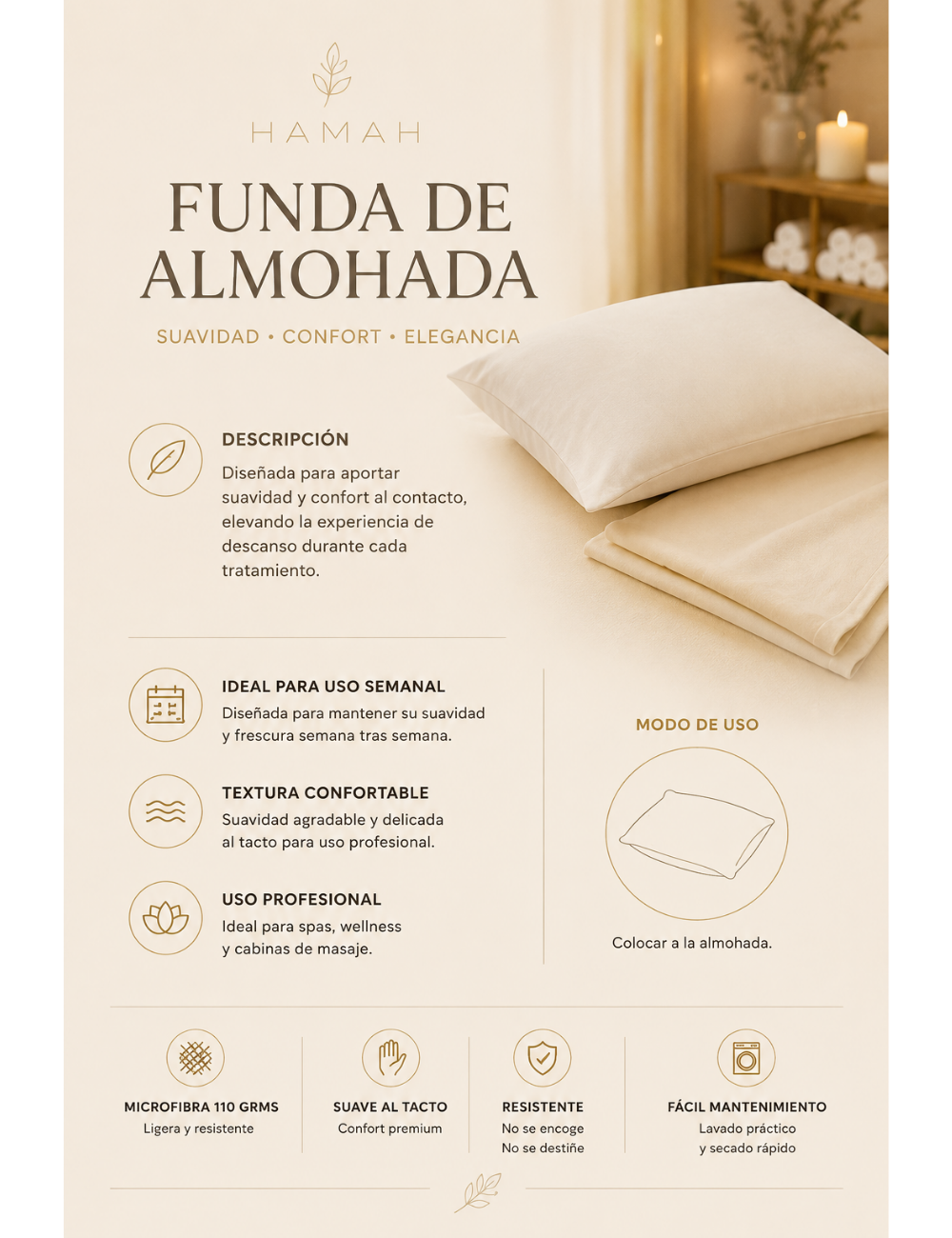 Funda de Almohada en Microfibra 35x45