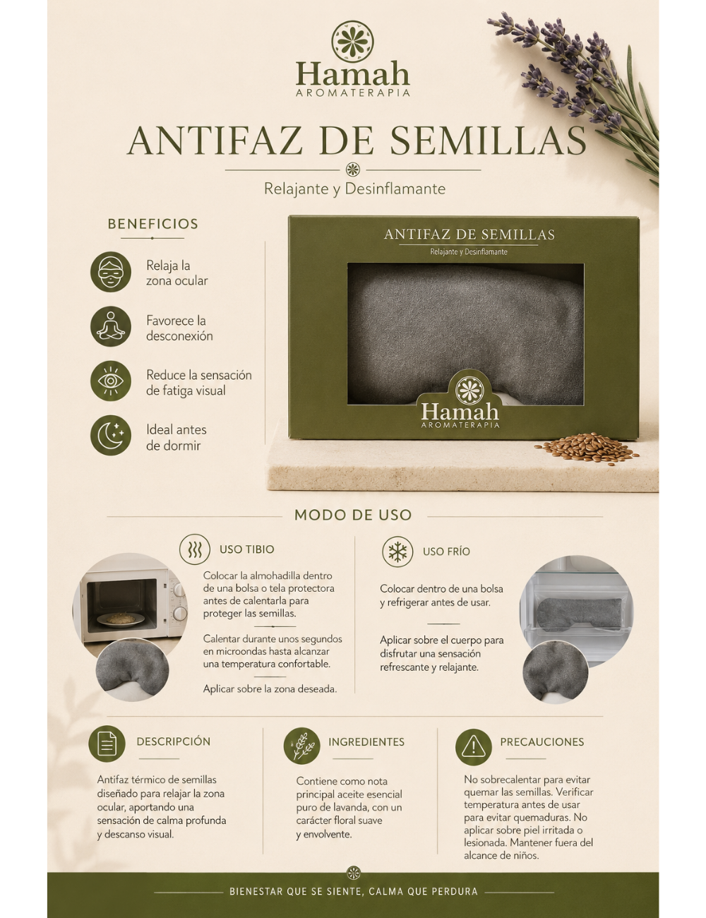 Antifaz de Semillas Lavanda