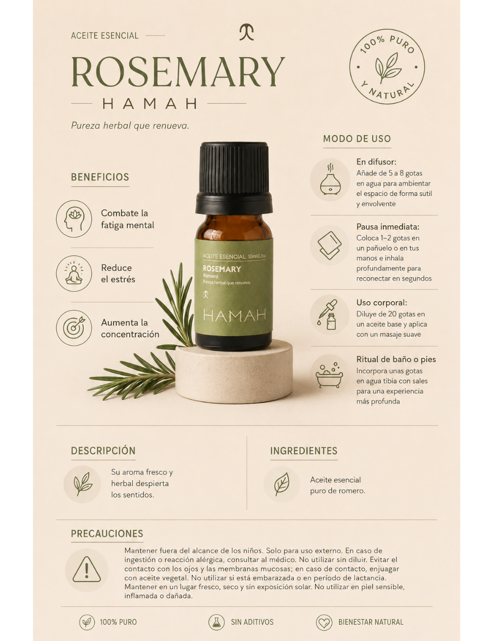Aceite Esencial de Romero 10 ml