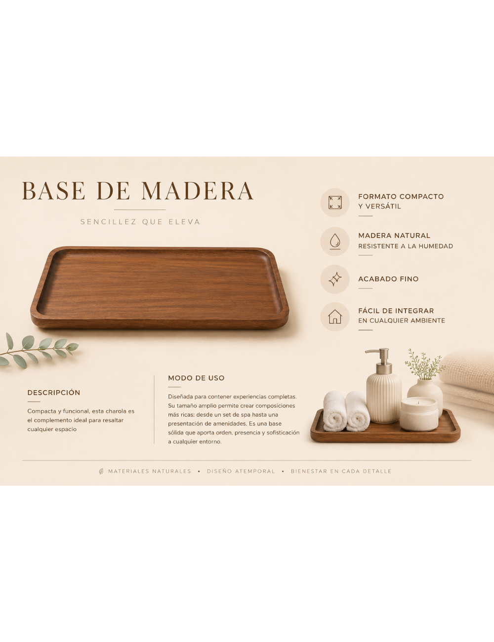 Base madera para amenities 30x20
