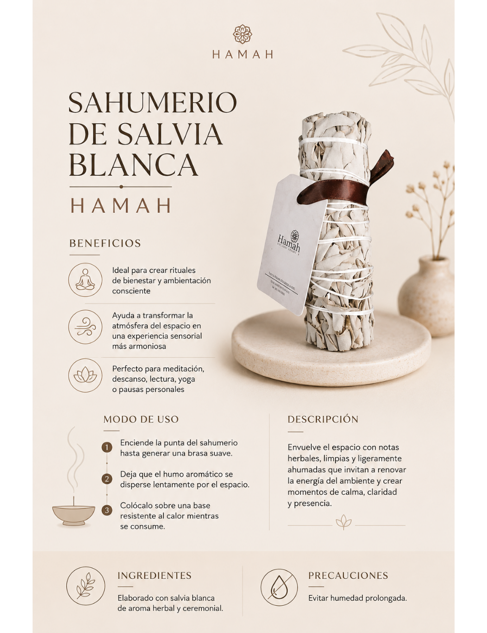 Sahumerio de salvia blanca