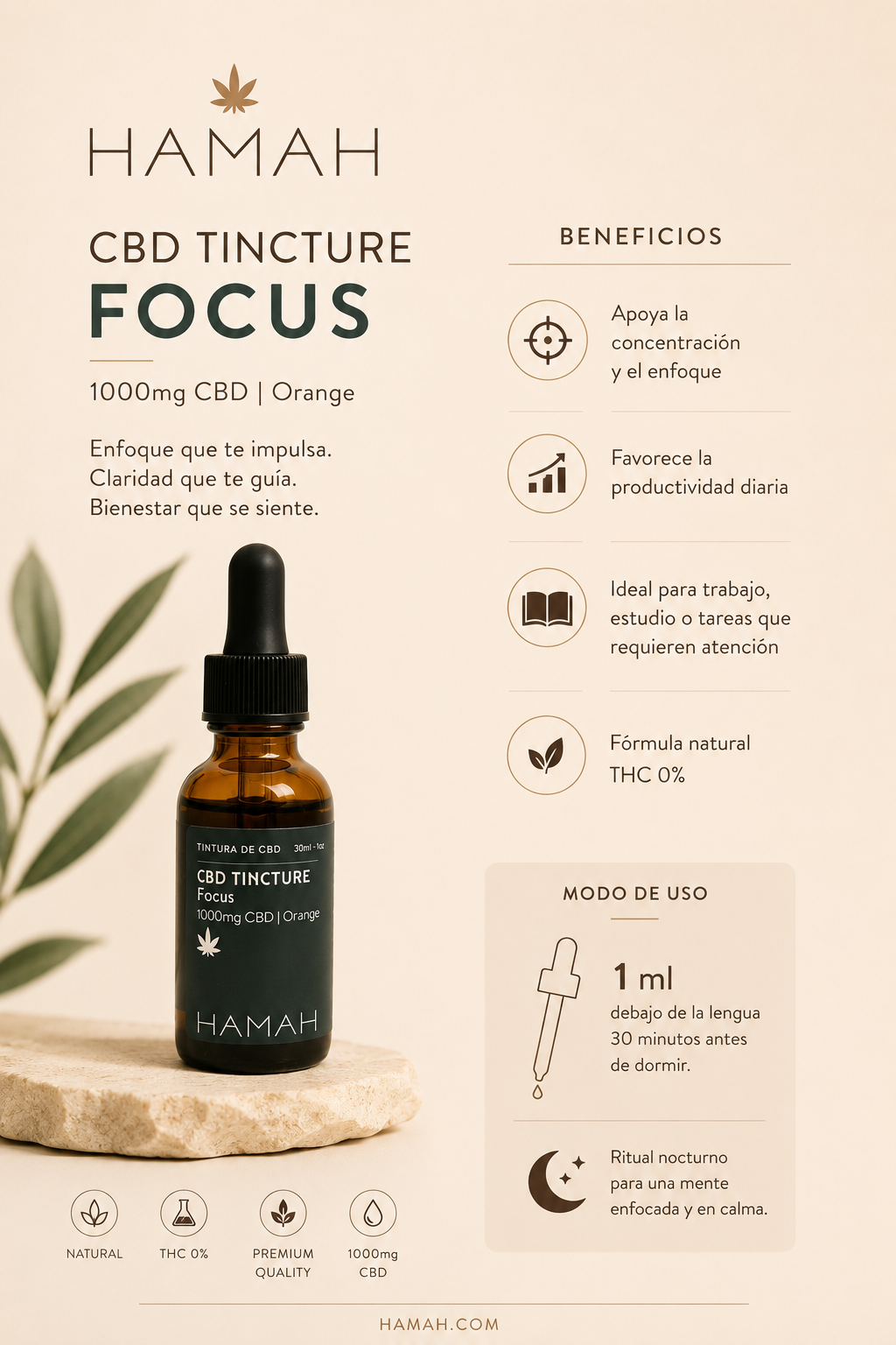 CBD 1000 mg Tincture Focus
