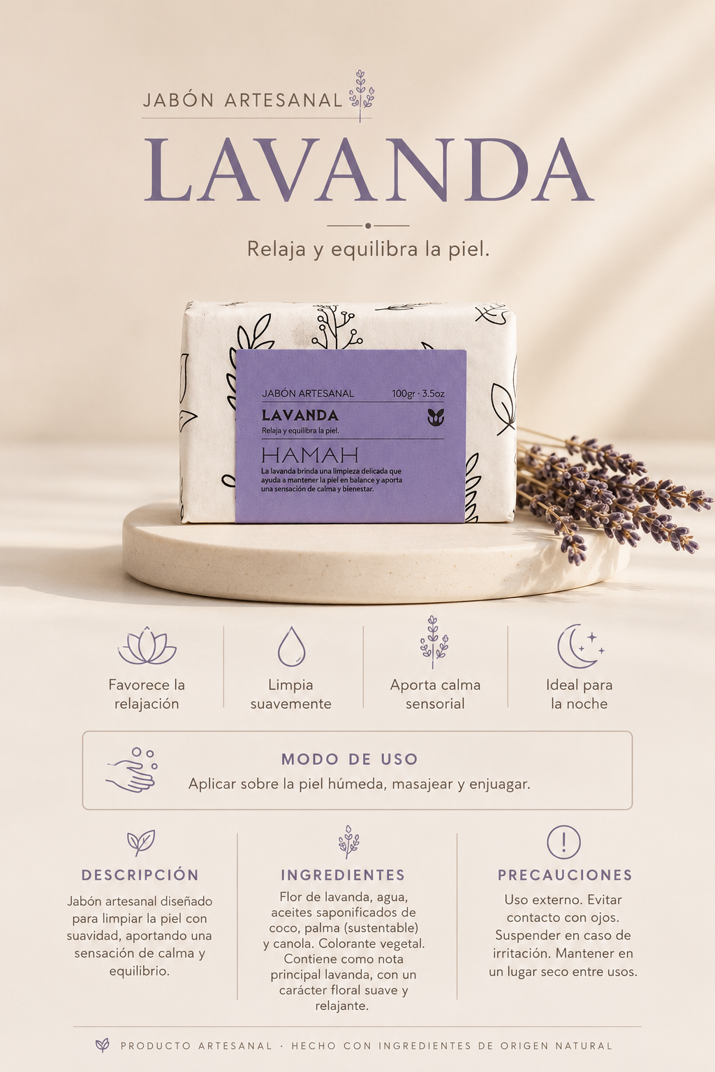 Jabon Artesanal de Lavanda