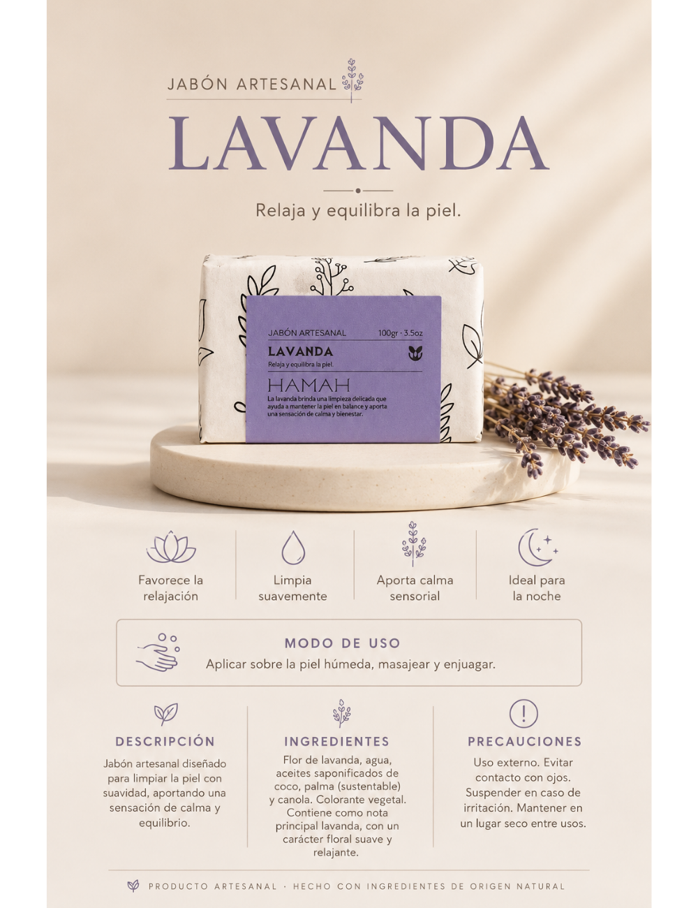 Jabon Artesanal de Lavanda