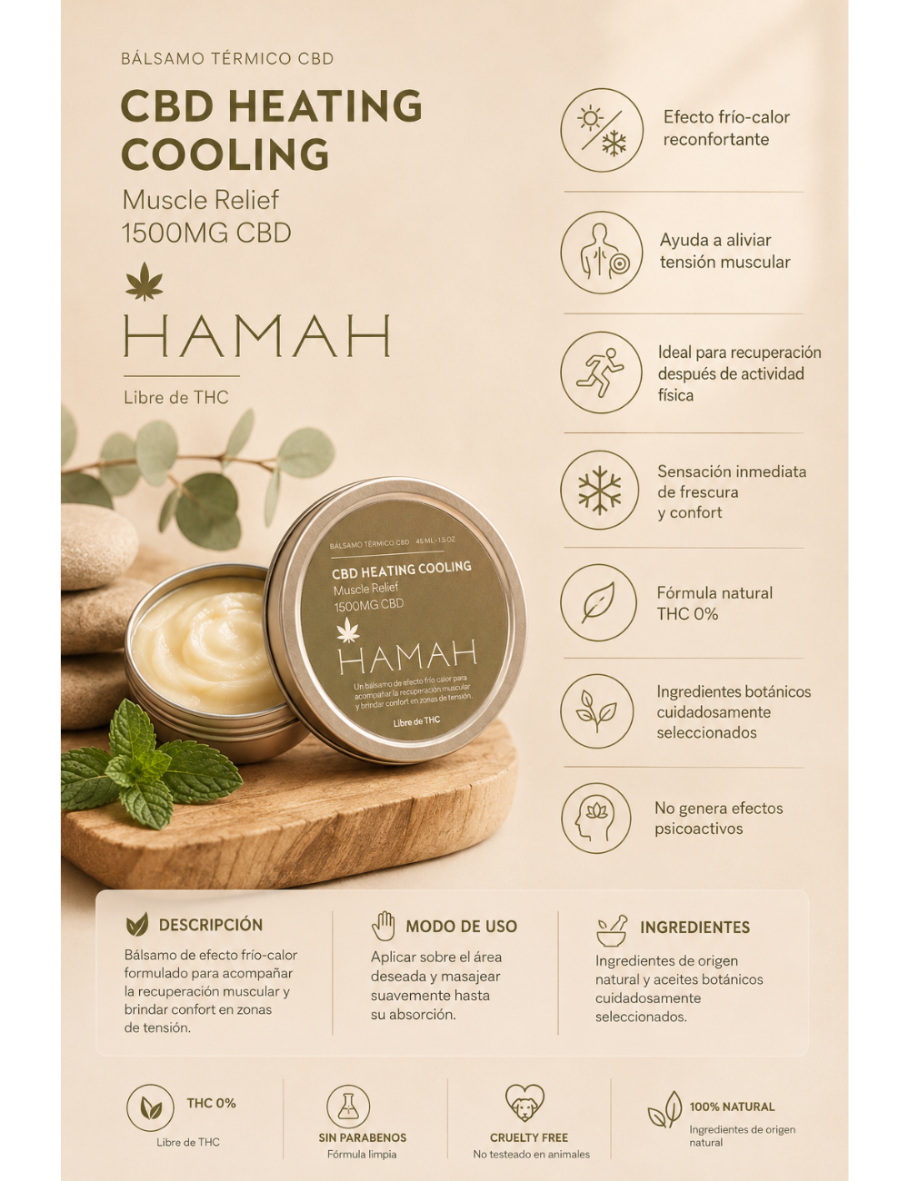 CBD lata 1500 mg Heating Cooling 45 ml
