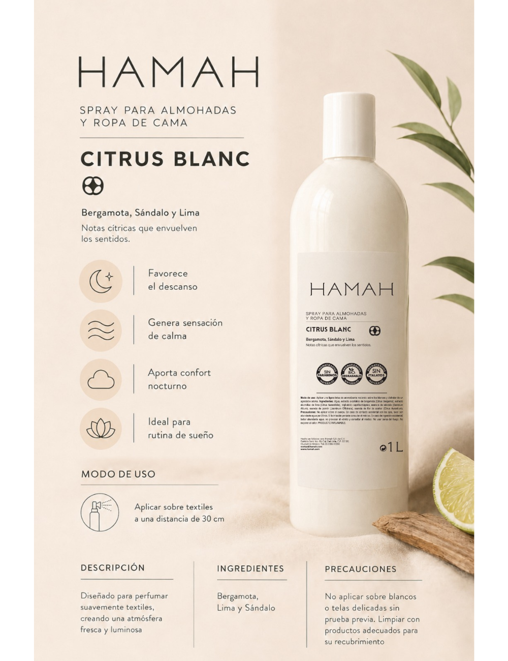 Pillow & Linen Mist Citrus Blanc 1 l