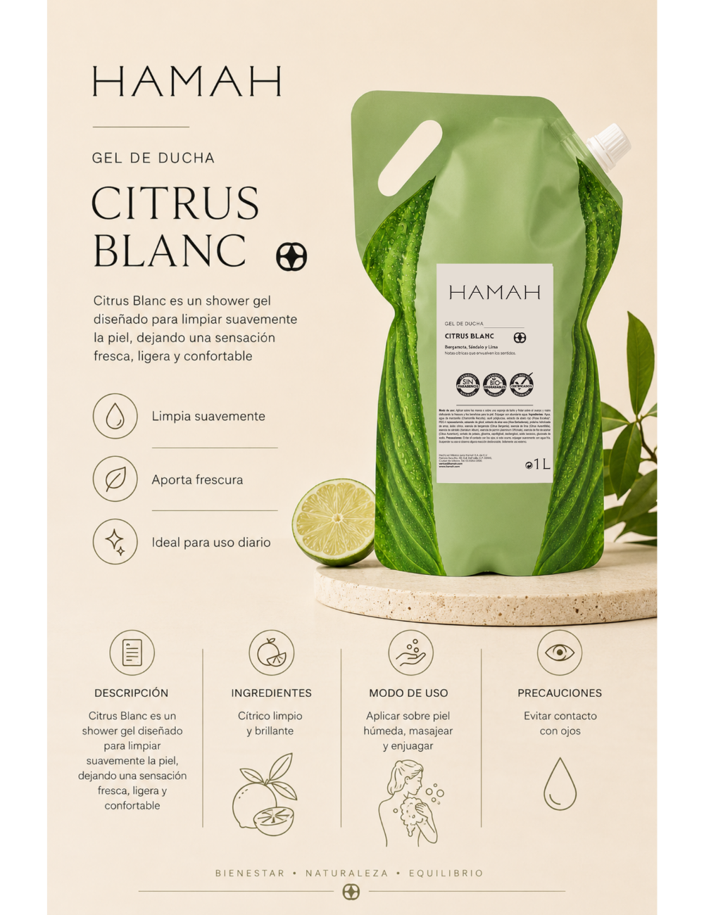 Shower Gel Citrus Blanc 1 l