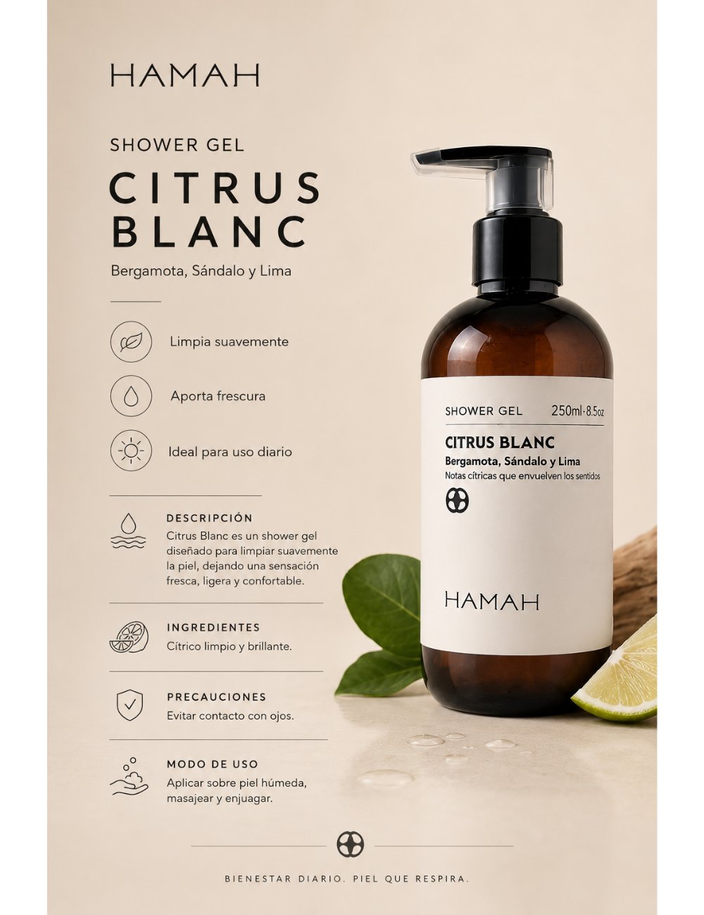 Shower Gel Citrus Blanc 250 ml