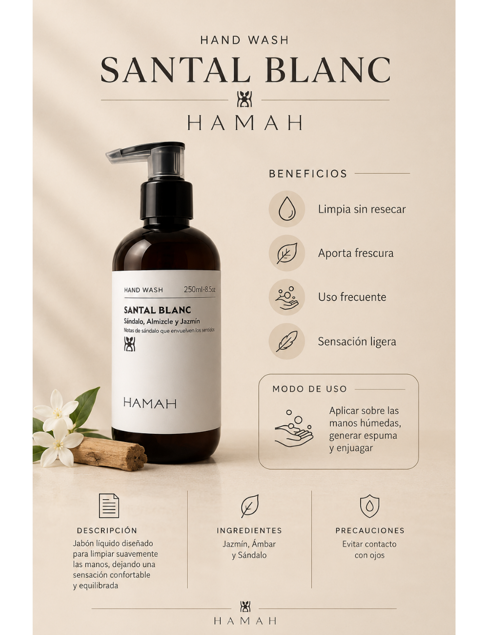 Hand Wash Santal Blanc 250 ml