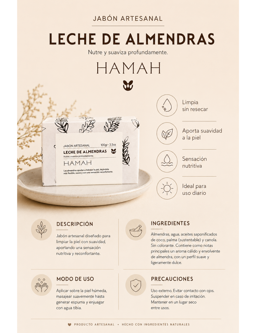 Jabon Artesanal de Almendras