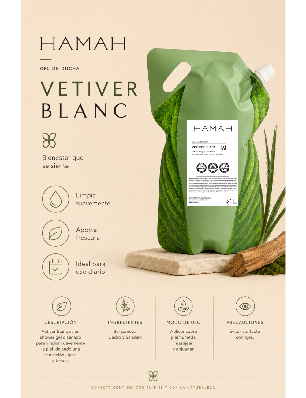 Shower Gel Vetiver Blanc 1 l