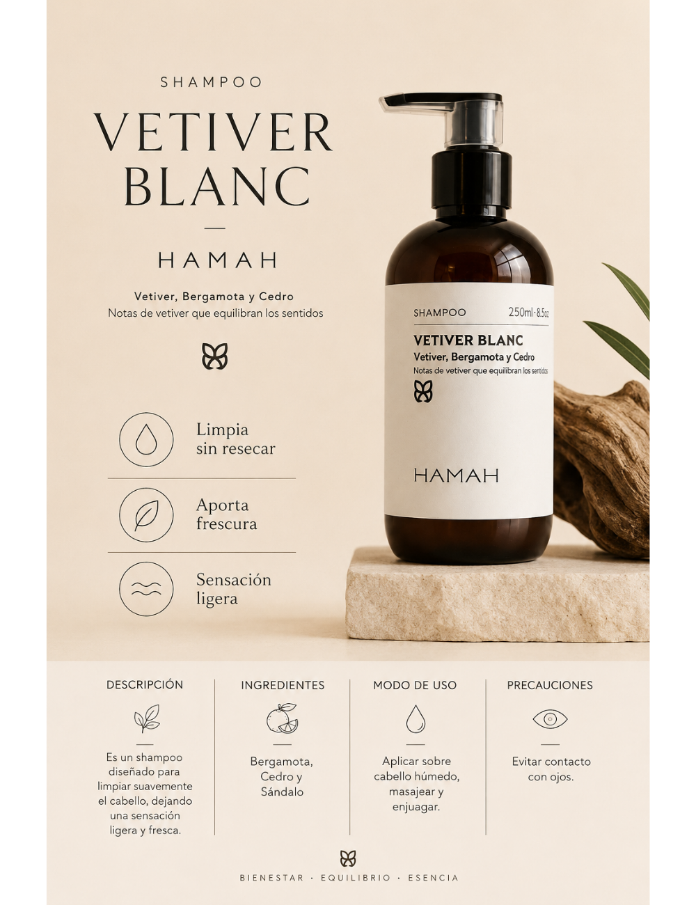 Shampoo Vetiver Blanc 250 ml