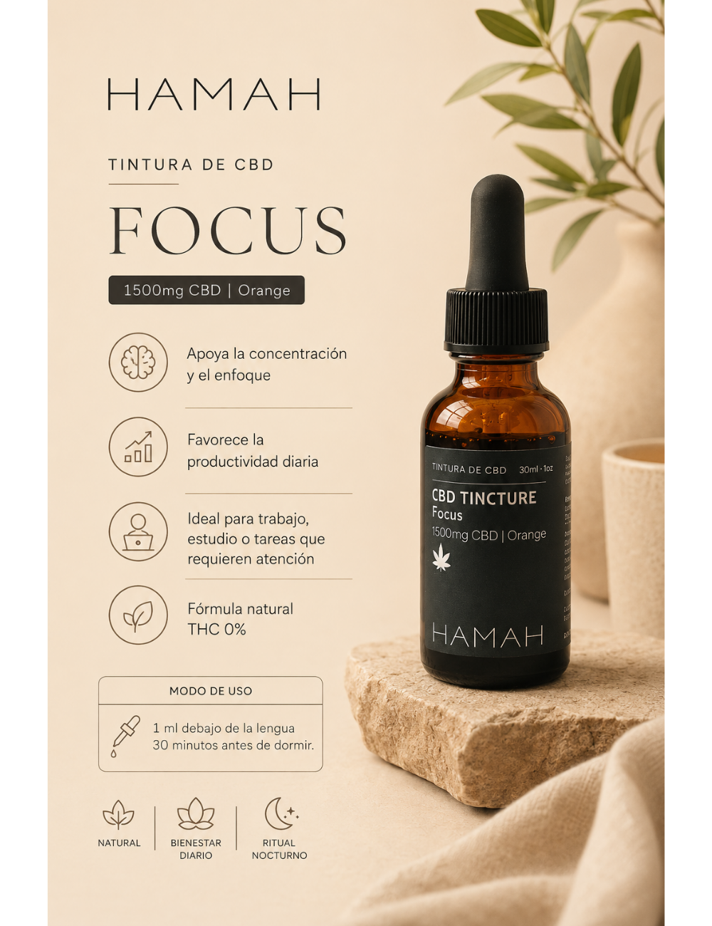 CBD 1500 mg Tincture Focus 30 ml