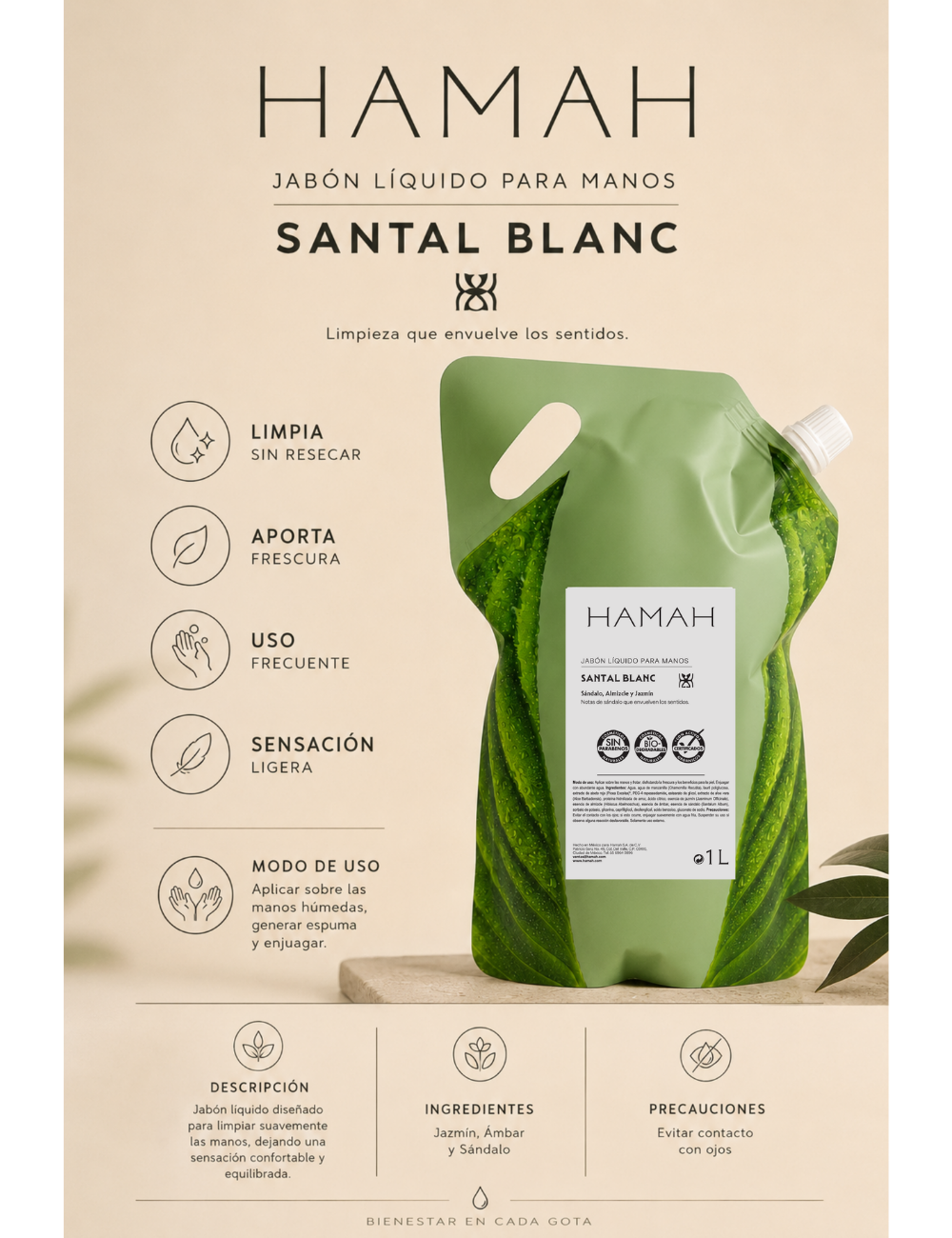 Hand Wash Santal Blanc 1 l
