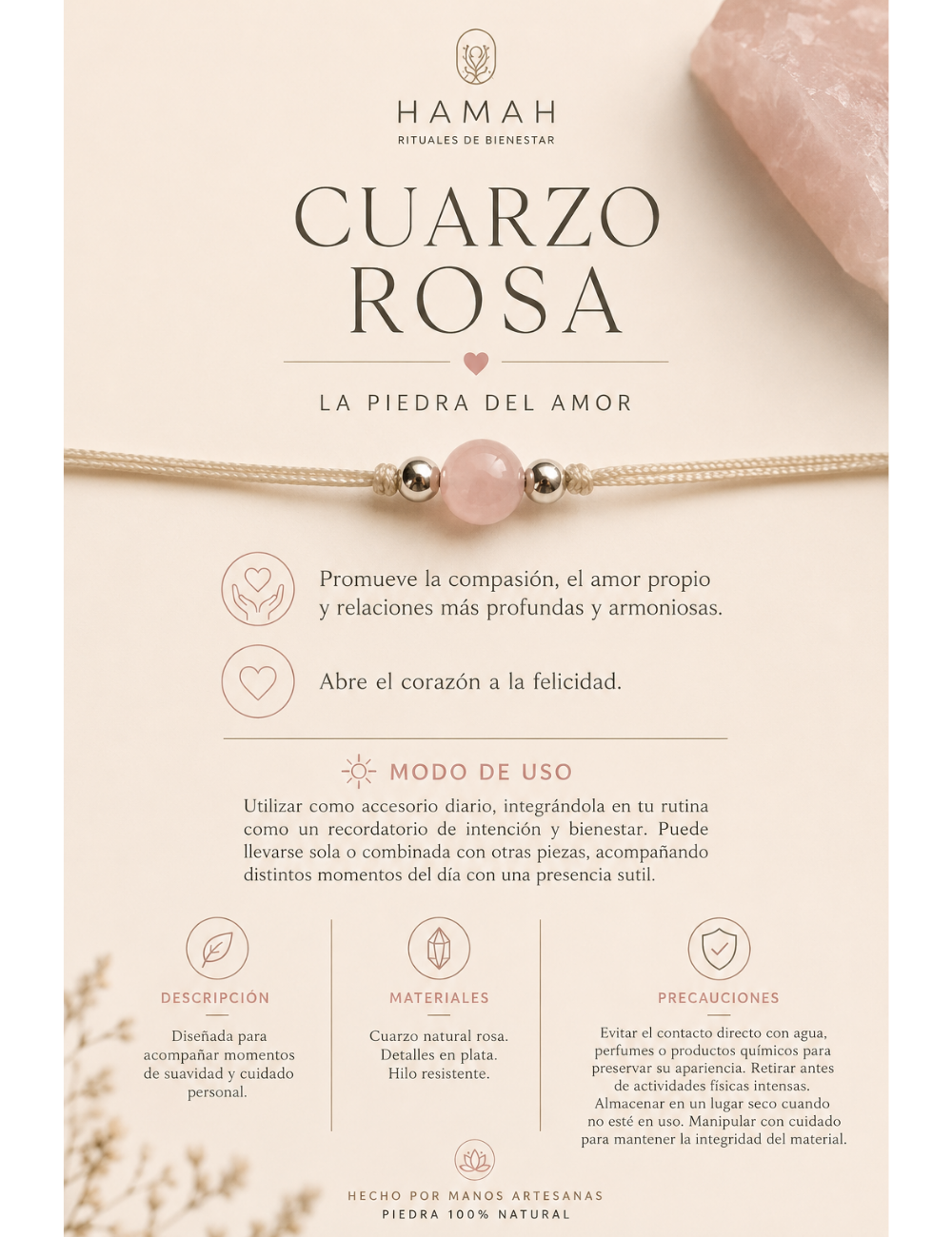Pulsera Cuarzo Rosa