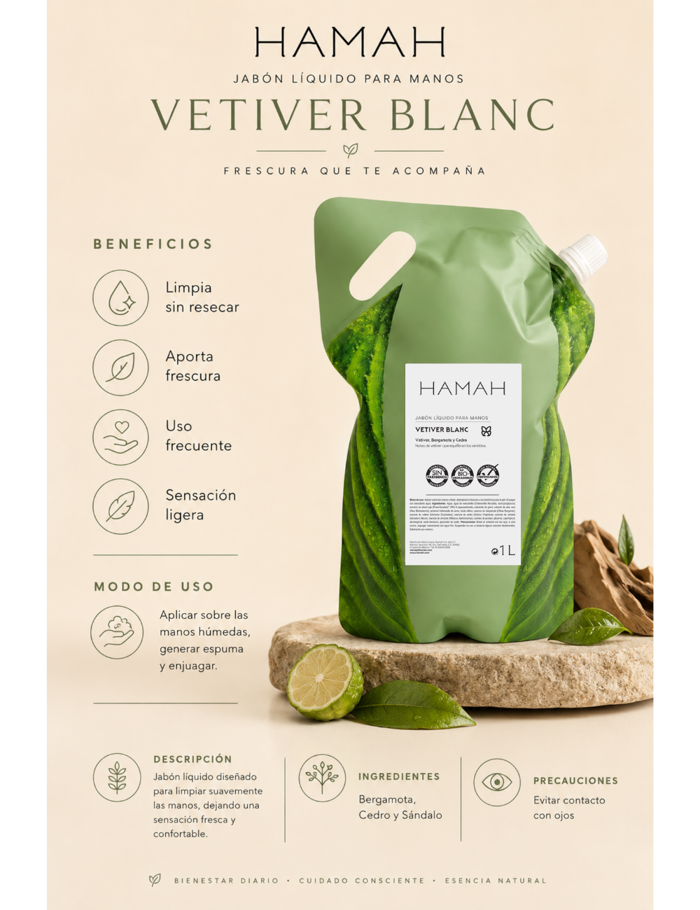 Hand Wash Vetiver Blanc 1 l