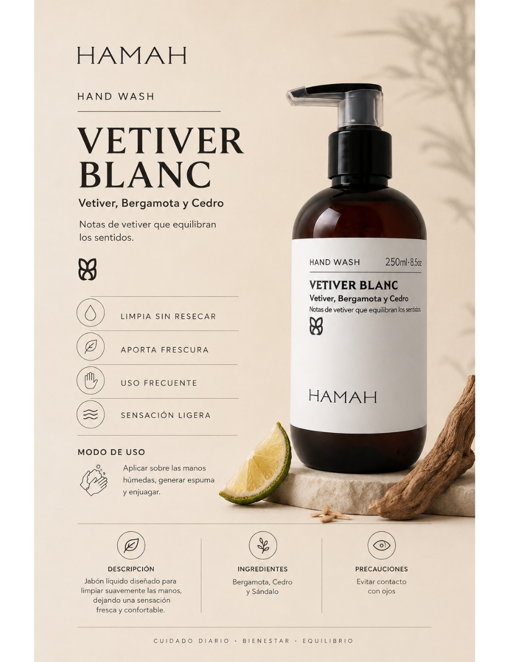 Hand Wash Vetiver Blanc 250 ml