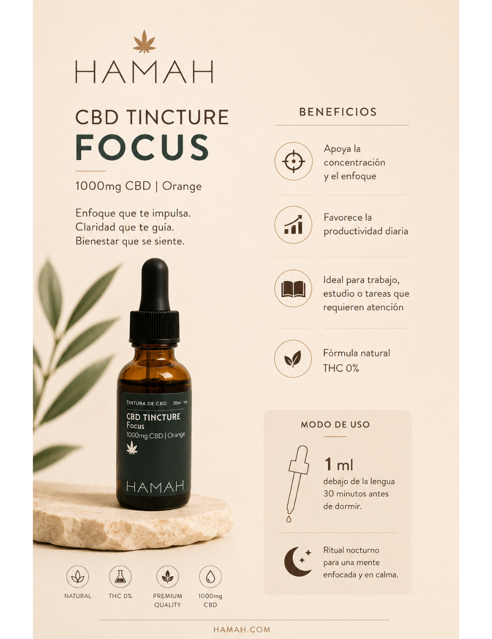 CBD 1000 mg Tincture Focus 30 ml