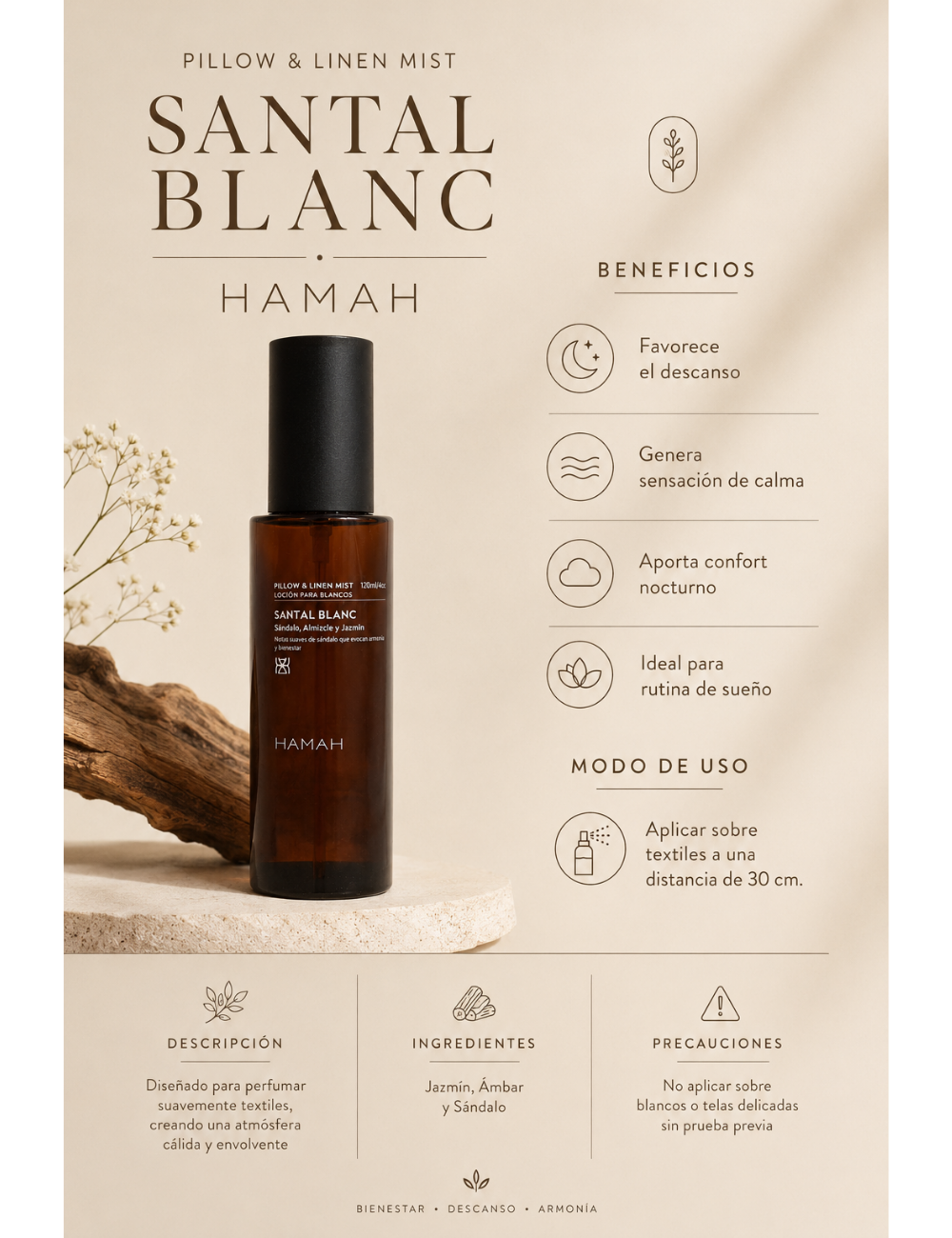 Pillow & Linen Mist Santal Blanc 120 ml